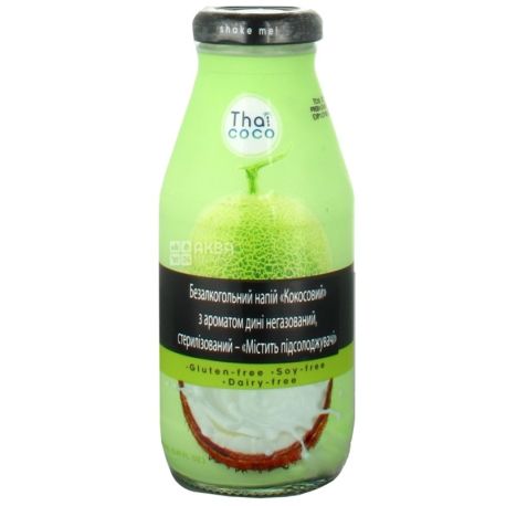 Thai Coco, Кокосовый, 0,28 л, Тай коко, Напиток с ароматом дыни, негазированный, безглютеновый, стекло