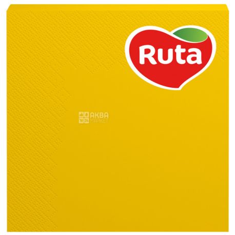 Ruta, 20 шт., Серветки столові Рута, тришарові, 33x33см, жовті
