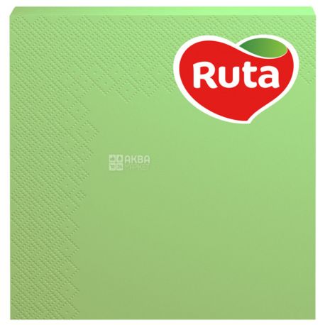 Ruta, 20 шт., Серветки столові Рута, тришарові, 33x33 см, зелені