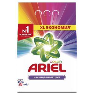 Ariel Color, 4 кг, Стиральный порошок, Насыщенный цвет, Автомат