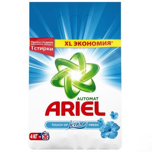 Ariel Touch of Lenor Fresh, 4 кг, Стиральный порошок, Ленор эффект, Автомат