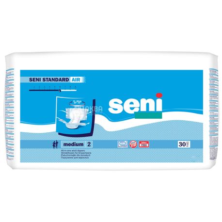 Seni, Standart Air Medium, 30 шт., Підгузки для дорослих, 6 крапель, розмір М