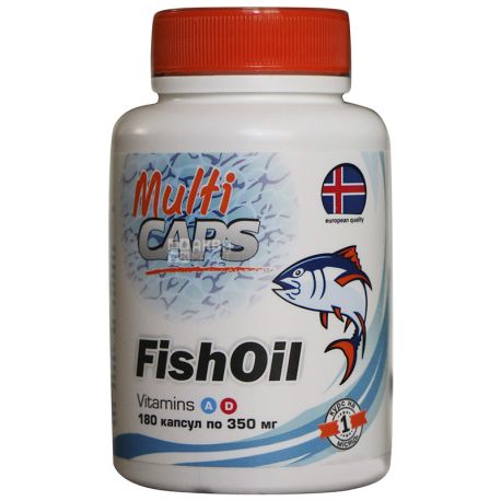 Multicaps Cod Liver Oil, 350mg, 180 Capsules, Plastic Jar