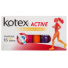 Кotex, Active Normal, 16 шт., Гигиенические тампоны, без аппликатора, 3 капли