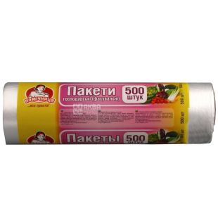 Помічниця, 500 шт., Пакети фасувальні для продуктів, 20х30 см, прозорі