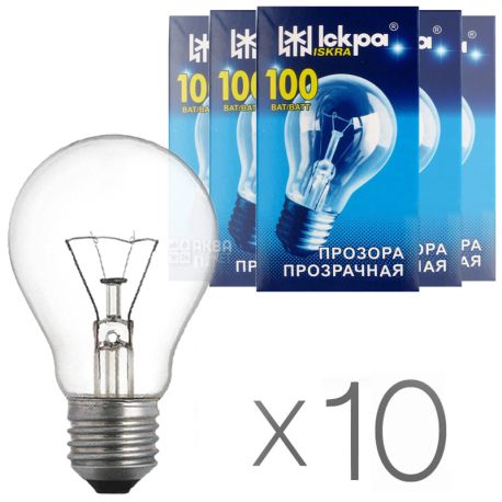 Spark LPZ A55 230B 100W E27 Incandescent lamp transparent, 10 pieces
