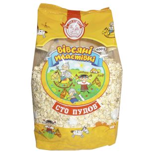 Сто пудів, 400 г, Пластівці вівсяні, швидкого приготування