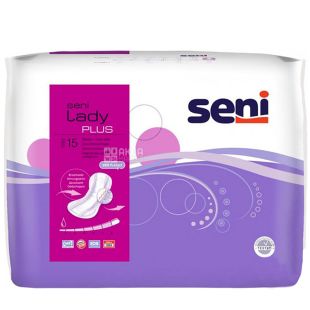 Seni, Lady Plus, 15 шт., Прокладки урологічні, 6 крапель