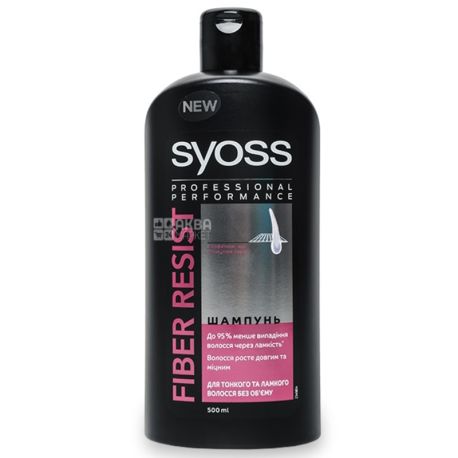Syоss, Anti-hair fall Fiber Resist 95, 500 мл, Шампунь против выпадения волос