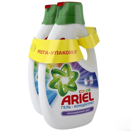 Ariel Color, 2 шт. х 1,95 л, Гель-концентрат,, Рідкий порошок для прання, Автомат