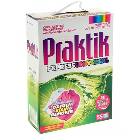 Praktik Express Universal, 4,4 кг, Стиральный порошок, для цветных и белых вещей, Автомат
