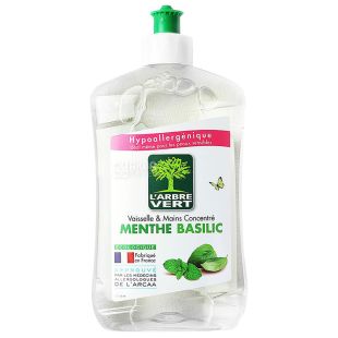 L'arbre Vert, Гель для миття посуду, М'ята і базилік, 500 мл