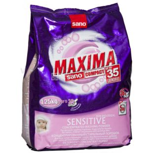 Sano Sensitive Bio, 1,25 кг, Детский стиральный порошок, концетрированный, Автомат