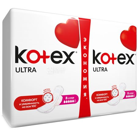 Kotex Ultra Dry Super, 16 шт., Гігієнічні прокладки, 5 крапель