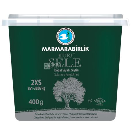 Marmarabirlik 2XS Kuru Sele Black Dried Olives, 400 g, PET