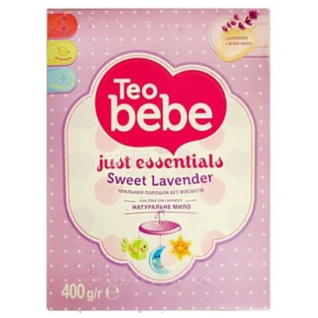 Teo bebe Lavender, Washing powder for baby clothes, 400 g, cardboard