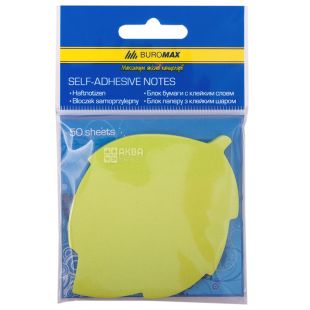 Buromax, 50 листов, Буромакс, Бумага для заметок Листочек, ассорти, с клейким слоем, 72х92 мм