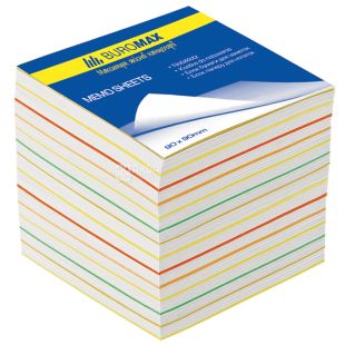 Buromax, 1000 аркушів, Буромакс, Папір для нотаток Веселка, непроклеєний, 90х90 мм
