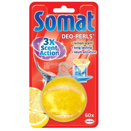 Somat Deo Duo-Pearls Lemon & Orange, Ароматизатор для посудомийної машини, 17 г