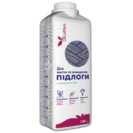 De La Mark, 1 л, Средство для мытья пола с ароматом мяты