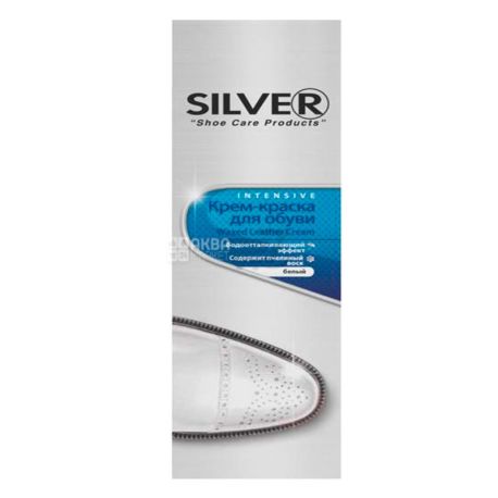 Silver, 75 мл, крем-фарба для взуття, Біла, тубус