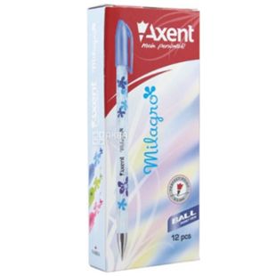 Axent Milagro, Ручка шариковая синяя, упаковка 12 шт