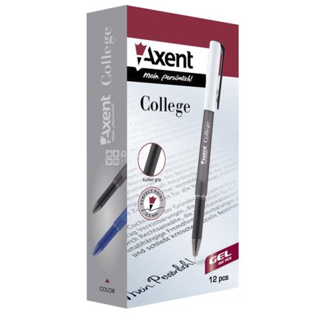 Axent College, Ручка гелева синя, упаковка 12шт