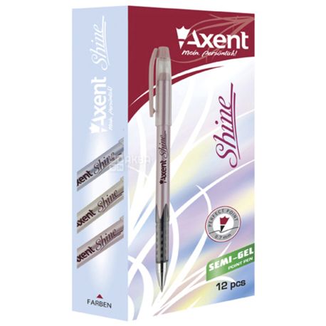 Axent Shine, Ручка масляная синяя, упаковка 12 шт