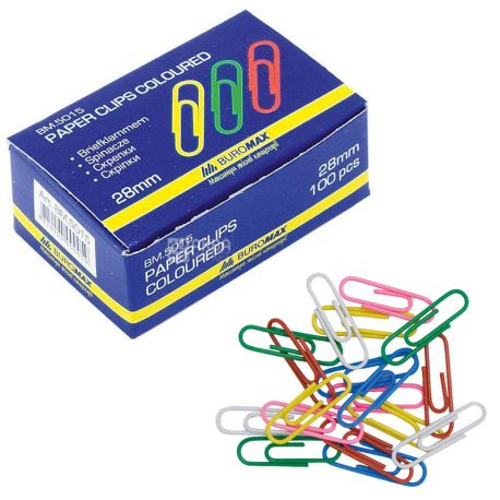 Buromax, Colored round paper clips, 28 mm, 100 pieces