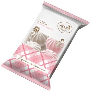 Жако, 350г, Зефир бело-розовый с ванилью и земляникой