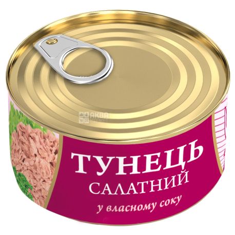 FishLine, 185 г, Консервы, Тунец, Салатный, В собственном соку, ж/б