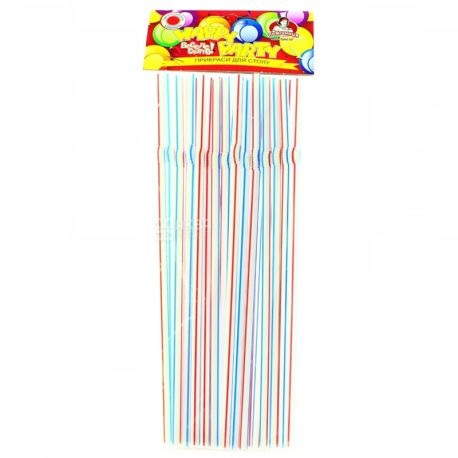 Straws for drinks, Striped, Packaging 25 pcs, TM Assistant