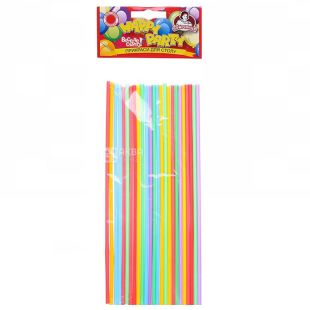 Помощница, Соломки для коктейлей, 21 см, цветные, 25 шт.