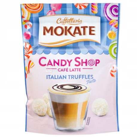  Мokate, Candy Shop Latte Italian Truffles, 110 г, Мокате, Кенді шоп, Латте з трюфелем, розчинний