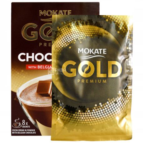 Mokate, Gold, Choco Dream with Belgian Chocolate, 8 х 25 г, Мокате, Голд, з бельгійським шоколадом, розчинний