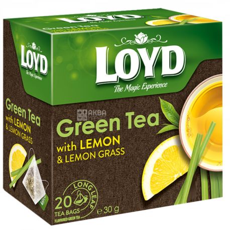 Loyd, Lemon, 20 пак., Чай Лойд, Лимон, зеленый