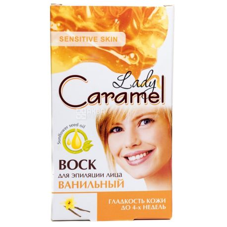 Lady Caramel, 12 шт, Воскові смужки для депіляції особи з ароматом ванілі