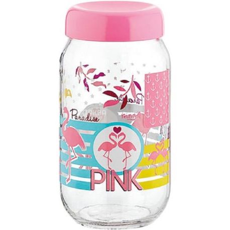 Банка для продуктов, 1 л, ТМ Renga Flamingo Pink