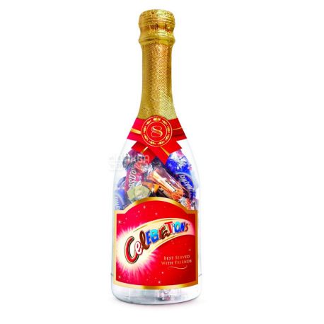 M&M's Celebrations Champagner, Набір цукерок новорічний у пластиковій пляшці, 312 г