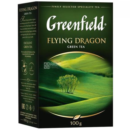 Greenfield, Flying Dragon, 100 г, Чай Гринфилд Флаин Драгон, зеленый