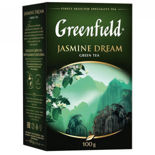 Greenfield, Jasmine Dream, 100 г, Чай Гринфилд, зеленый с жасмином 
