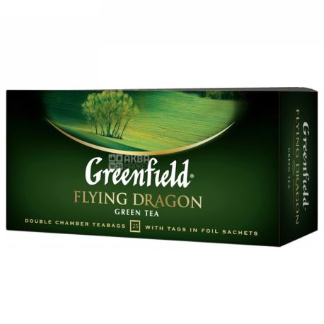 Greenfield, Flying Dragon, 25 пак., Чай Грінфілд, Флаін Драгон, зелений