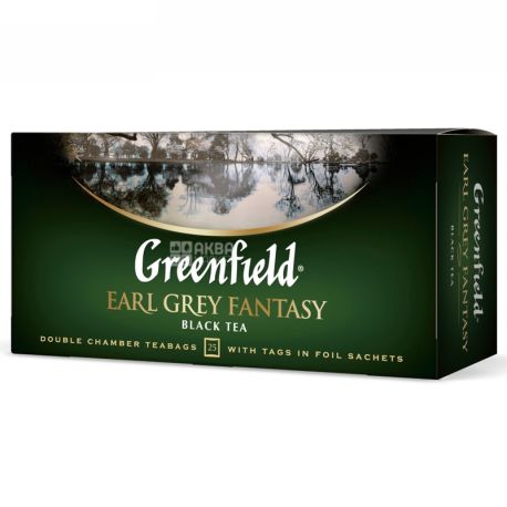 Greenfield, Earl Grey Fantasy, 25 пак., Чай Грінфілд, Ерл Грей, чорний з бергамотом