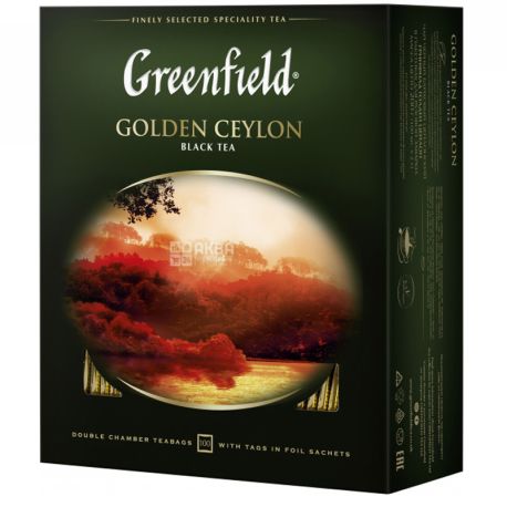 Greenfield black tea, 100 pack. Golden ceylon