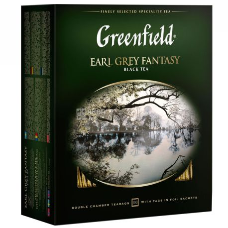 Greenfield, Earl Grey Fantasy,100 пак., Чай Гринфилд, Эрл Грей, черный с бергамотом