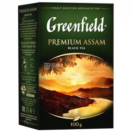 Greenfield, Premium Assam, 100 г, Чай Грінфілд, Преміум Ассам, чорний