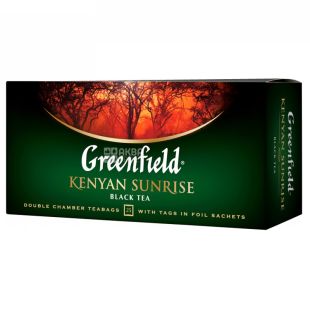 Greenfield, Kenyan Sunrise, 25 пак., Чай Гринфилд, Кениан Санрайз черный