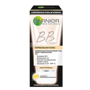 GARNIER ВB Сream, 50 мл, Крем для лица увлажняющий, Светло-бежевый