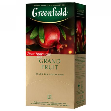 Greenfield, Grand Fruit, 25 пак., Чай Грінфілд, Гранд Фрут, чорний з гранатом
