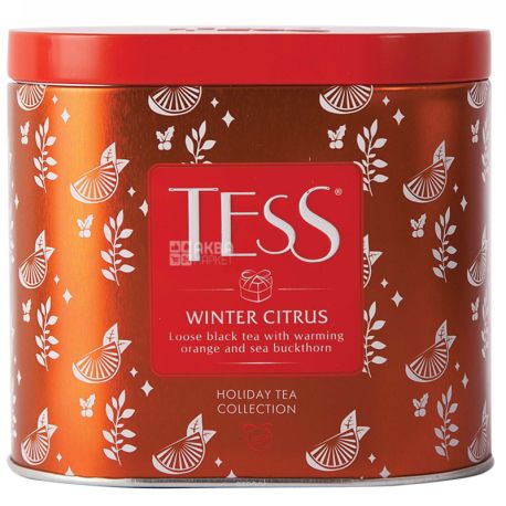 Tess Winter Citrus,100г,  Чай Тесс, Винтер Цитрус, черный ароматизированный рассыпной, ж/б